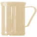 A beige Cambro polycarbonate mug with a handle.