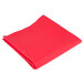 A red folded Hoffmaster table cover on a white background.
