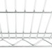 A close up of a Metro Super Erecta stainless steel wire shelf.