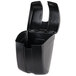 A black plastic San Jamar Saf-T-Ice scoop caddy with two compartments.