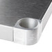 A stainless steel under shelf for a Bakers Pride Ultimate outdoor charbroiler.
