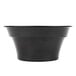 A black plastic bowl with steps on the rim.