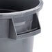 A gray Continental Huskee 10 gallon round trash can with a lid.