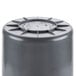 A grey cylinder with a circular lid, the Continental Huskee 10 Gallon Gray Round Trash Can.