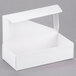 A white 1 lb. candy box with a clear triangular window.
