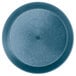 A blue round HS Inc. polypropylene deli server with a circular pattern on a short base.