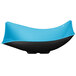 A blue melamine bowl with black accents.