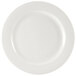 A Homer Laughlin Pristine Ameriwhite china plate with a white rim.