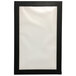 A black rectangular frame with a white surface.