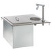A stainless steel rectangular Delfield water station with a lid.