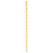 A yellow paper straw with a white stripe.