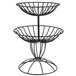 An American Metalcraft wrought-iron two-tier basket stand.