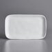 An American Metalcraft white rectangular melamine serving platter with a small rim.