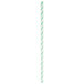 A green and white striped straw with a green stripe.