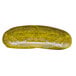 A green Patriot Pickle with a yellow and white coating.
