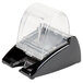 A black and clear plastic Vollrath toothpick dispenser with a lid.