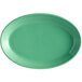 A green oval Tuxton Concentrix China platter.