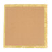 A brown cardboard square with gold trim.