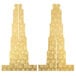 Two Enjay gold patterned towers with a gold leaf pattern.
