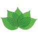 White wax paper with a green leaf design resembling three leaves.