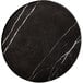 A black faux marble American Metalcraft round charger plate.