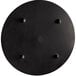 An American Metalcraft faux black marble round charger with a black border and four pegs.