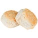 Two Bakery Chef buttermilk biscuits on a white background.
