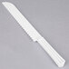 A white plastic Fineline bread knife with a white handle.