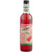A close up of a DaVinci Gourmet Raspberry Syrup bottle.