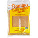 A close up of a plastic bag of Domino light brown sugar.