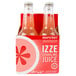 A 6-pack of Izze Sparkling Grapefruit Juice bottles. Each bottle is pink with a white label.
