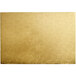 A gold rectangular Enjay cake board with a leaf pattern on it.