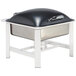 A black and silver square Bon Chef induction chafer.