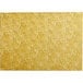 A gold rectangular Enjay cake board with a pattern of leaves on it.