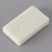 A white rectangular bar of Noble Eco hotel soap with a logo on it.
