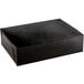 A black Enjay half sheet cake box with a white strip on the lid.