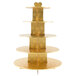 A gold Enjay 5-tier cupcake stand.