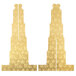 A pair of Enjay gold patterned cupcake treat towers.