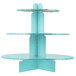 An Enjay blue three tiered cupcake stand.