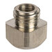 A close-up of a stainless steel square head blade nut.