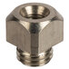 A close-up of a stainless steel square head blade nut.