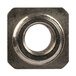 A close-up of an Avantco square metal nut with a hole in the center.
