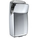 A silver World Dryer VMax V2 hand dryer on a white background.