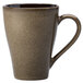A brown Oneida Rustic chestnut porcelain mug with a handle.