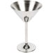 A Tablecraft stainless steel martini glass with a silver stem.