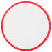 A white circle with red trim.