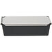 A black and silver Matfer Bourgeat loaf pan with a lid.