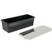 A black rectangular Matfer Bourgeat bread loaf pan with a silver lid.