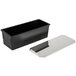 A black rectangular Matfer Bourgeat bread loaf pan with a silver rectangular lid.