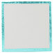 A white paper square with a blue border.